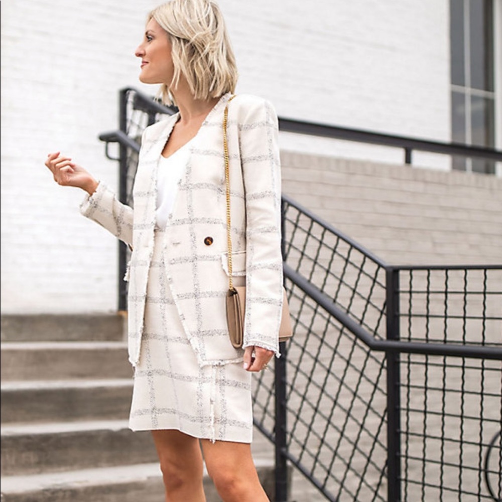 SOLDAnn Taylor tweed blazer and skirt